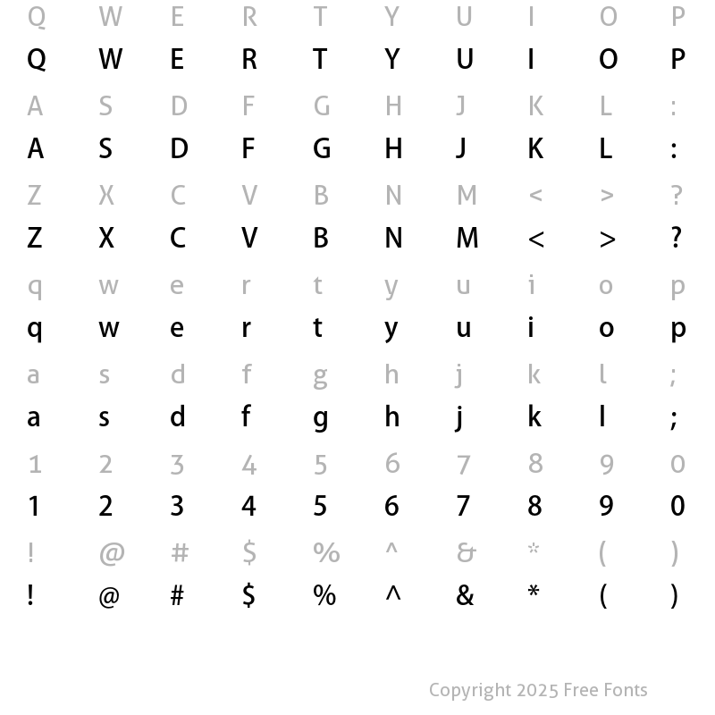 adobe-heiti font preview - main display