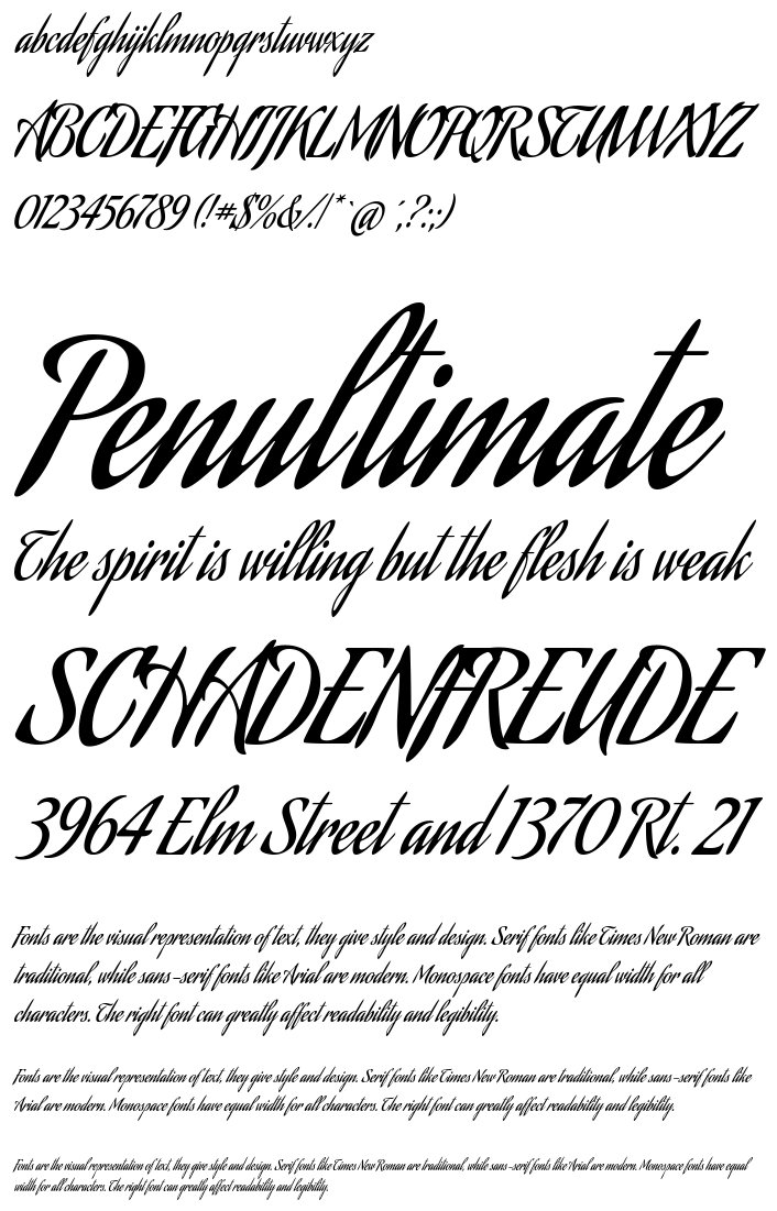 aguafina-script font preview - main display