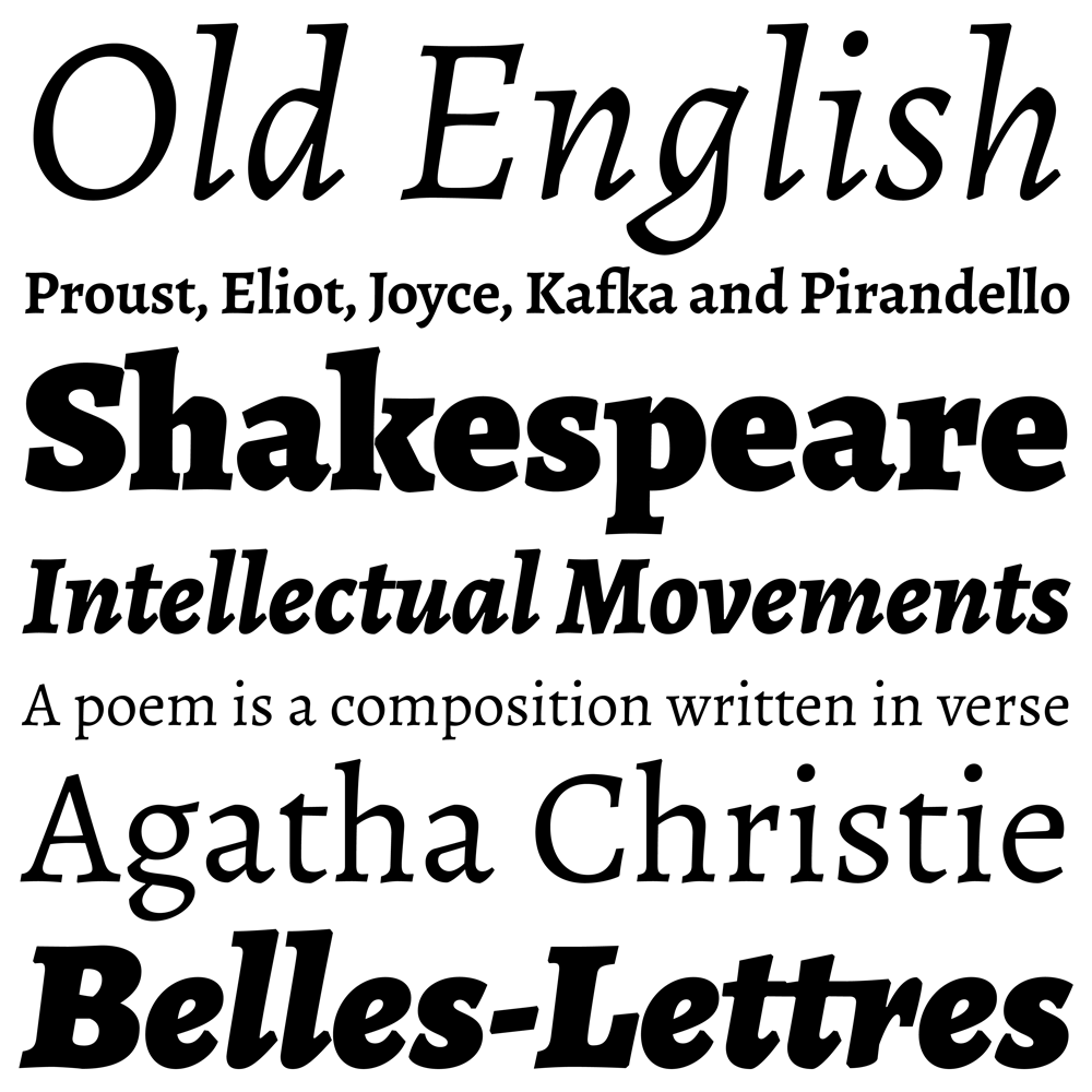alegreya font preview - main display