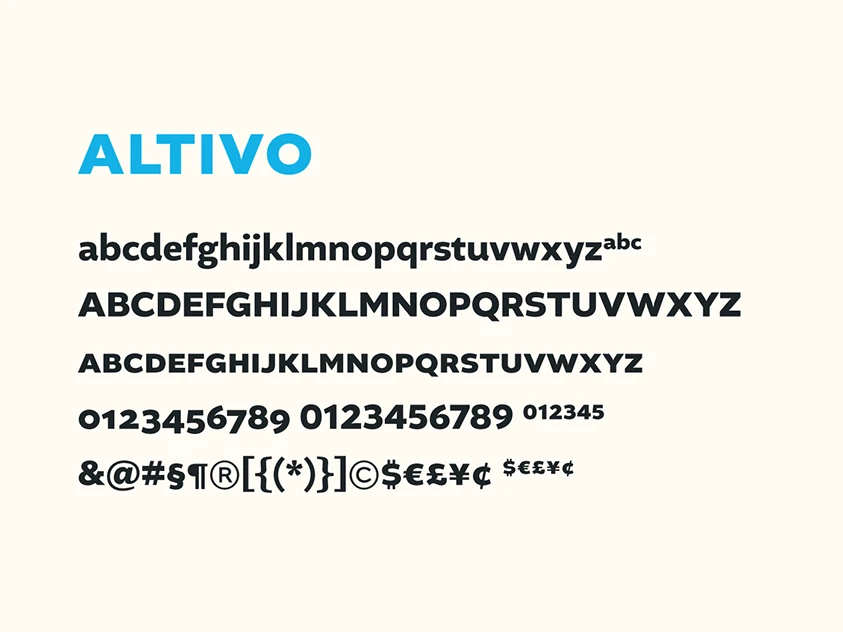 altivo font preview - main display