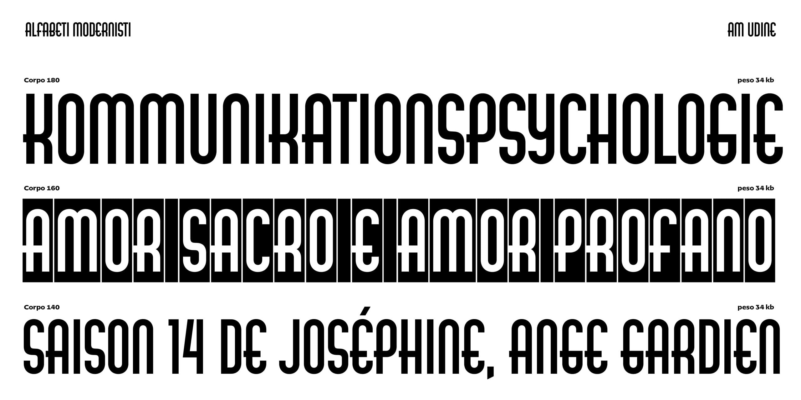 am-udine font preview - main display