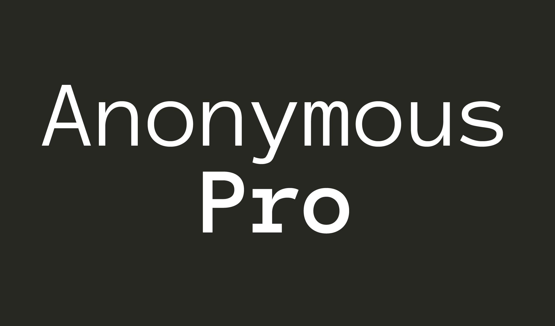 anonymous font preview - main display