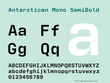 antarctican font preview - main display