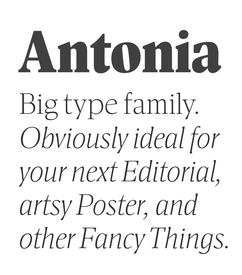antonia-variable font preview - main display