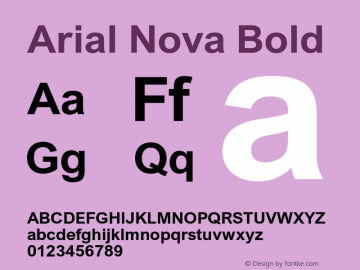 arial-nova font preview - main display