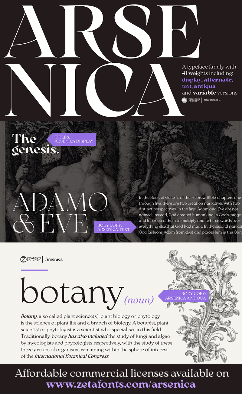 arsenica-variable font preview - main display