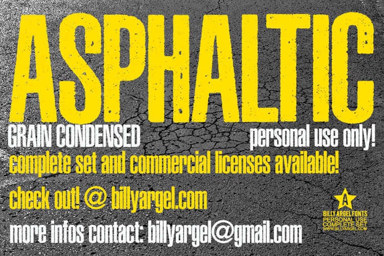 asphalt font preview - main display