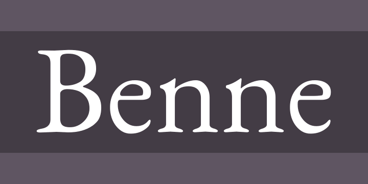 benne font preview - main display