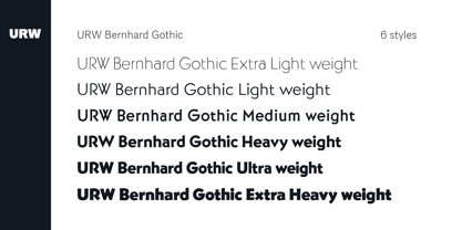 bernhard-gothic-urw font preview - main display
