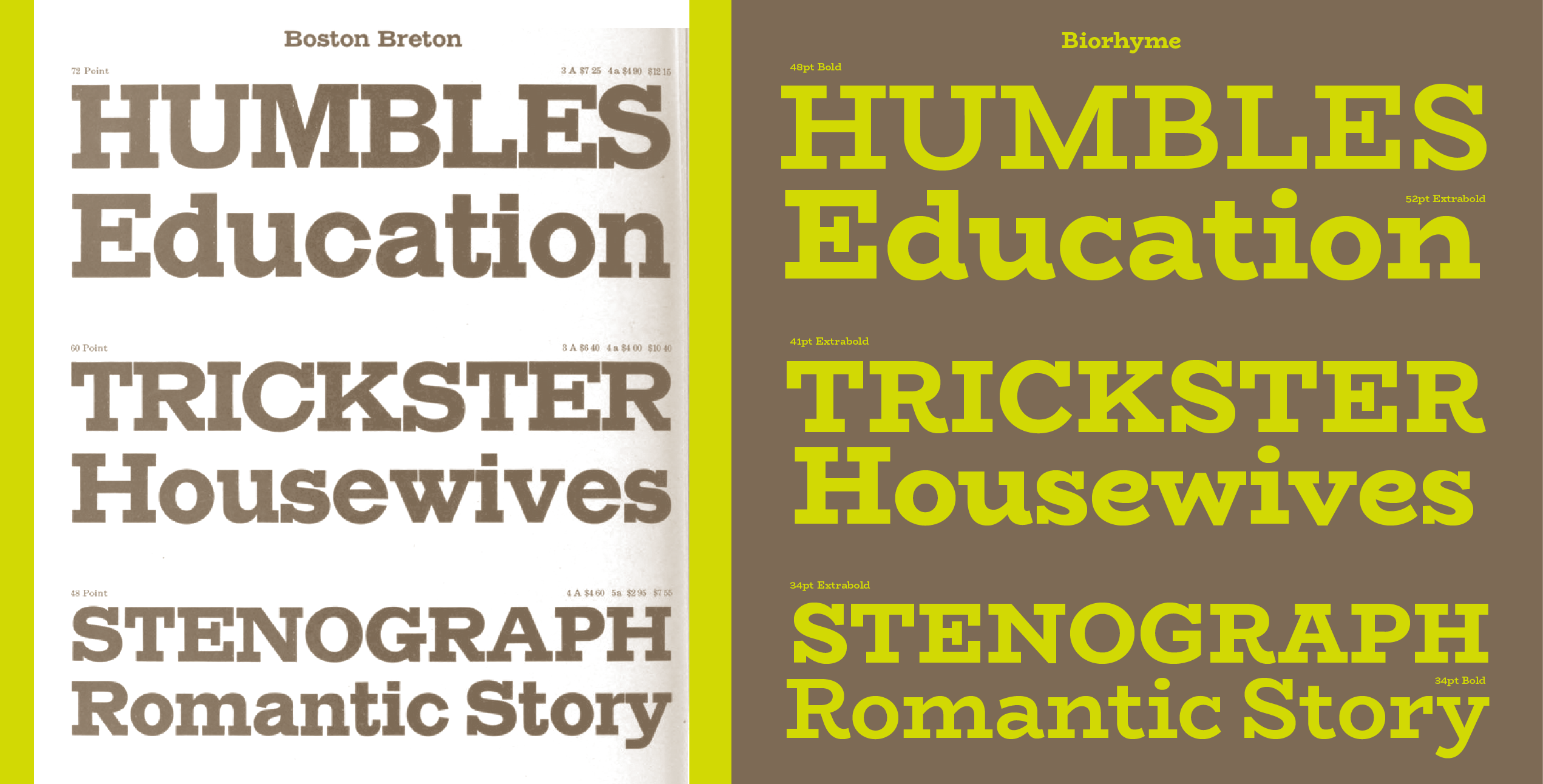 biorhyme-expanded font preview - main display
