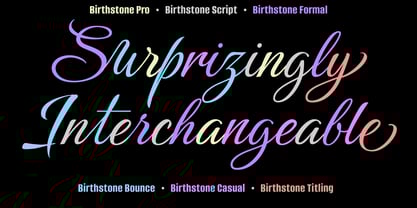 birthstone font preview - main display