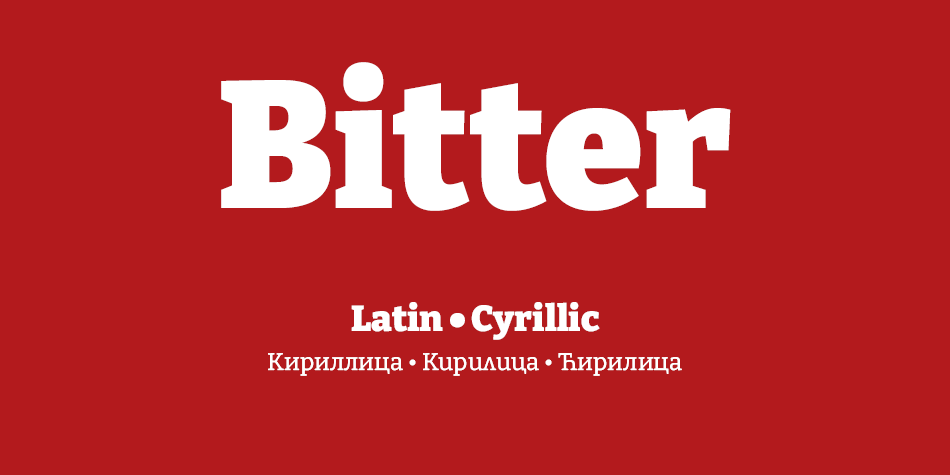 bitter font preview - main display