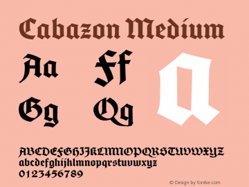 cabazon font preview - main display