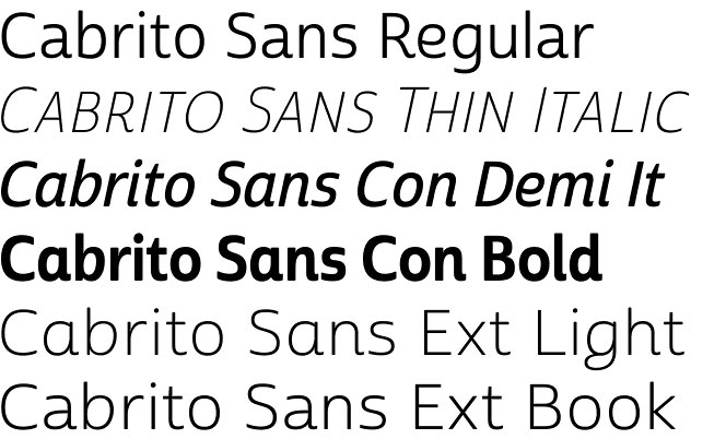 cabrito-sans font preview - main display