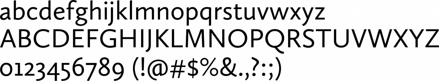 calluna-sans font preview - main display
