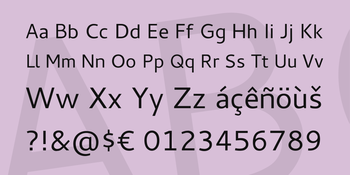 cantarell font preview - main display