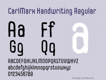 carlmarx-handwriting font preview - main display