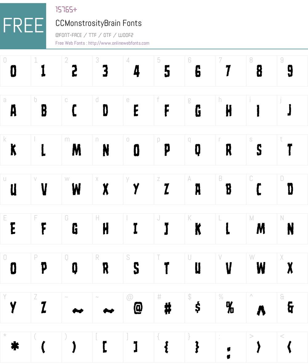 cc-monstrosity font preview - main display