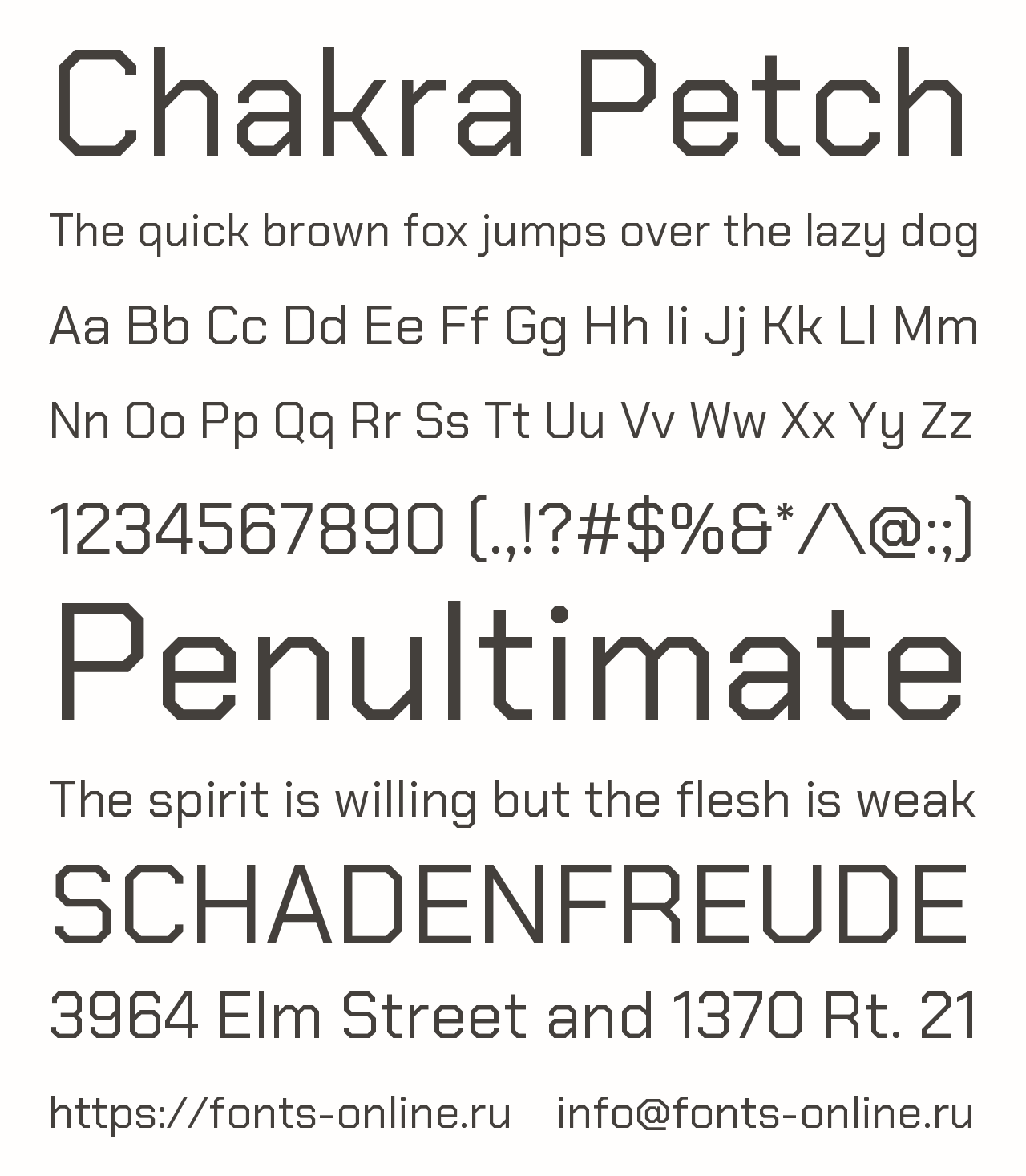 chakra-petch font preview - main display