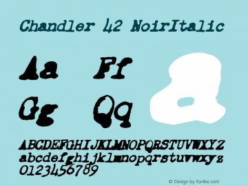 chandler-42 font preview - main display
