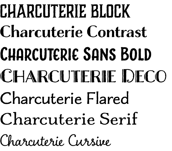 charcuterie font preview - main display