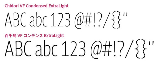 chidori-variable font preview - main display