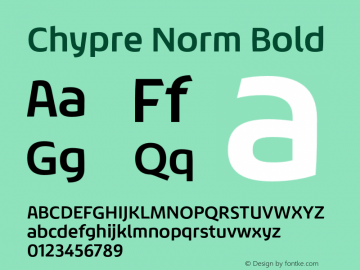 chypre font preview - main display