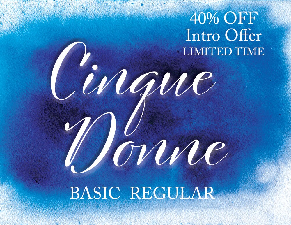 cinque-donne font preview - main display