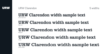 clarendon-urw font preview - main display