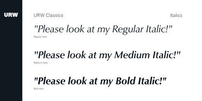classico-urw font preview - main display