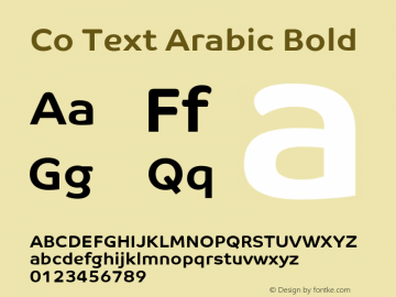 co-arabic font preview - main display