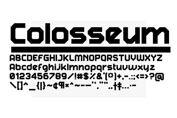 colosseum font preview - main display