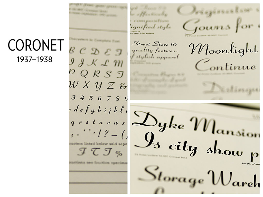 coronet-script-ludlow font preview - main display