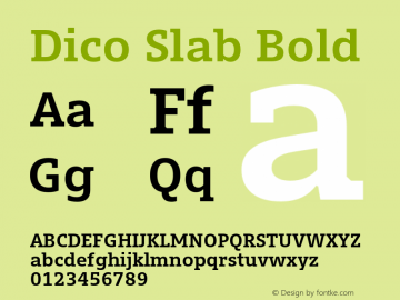 dico-slab font preview - main display
