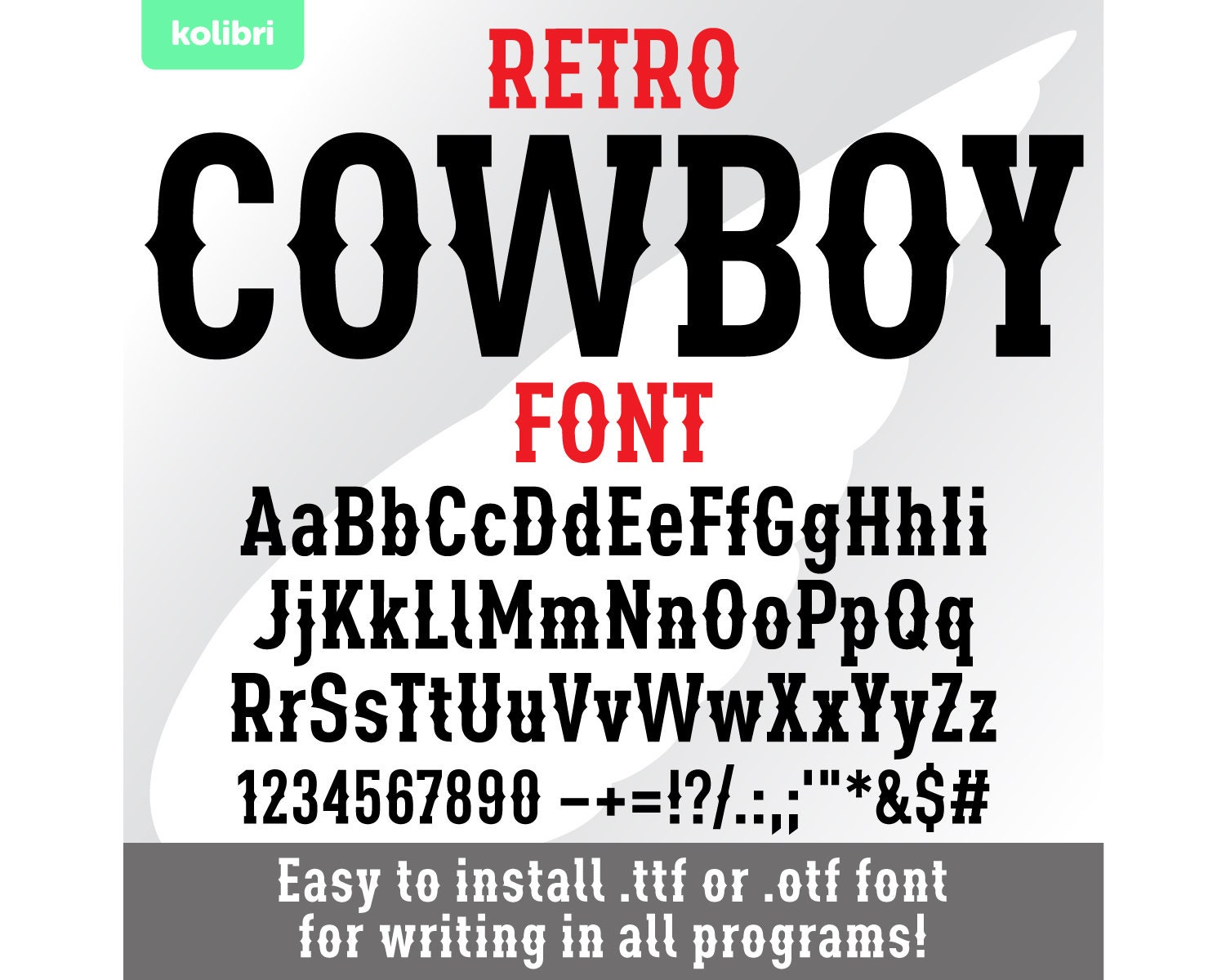 dry-cowboy font preview - main display