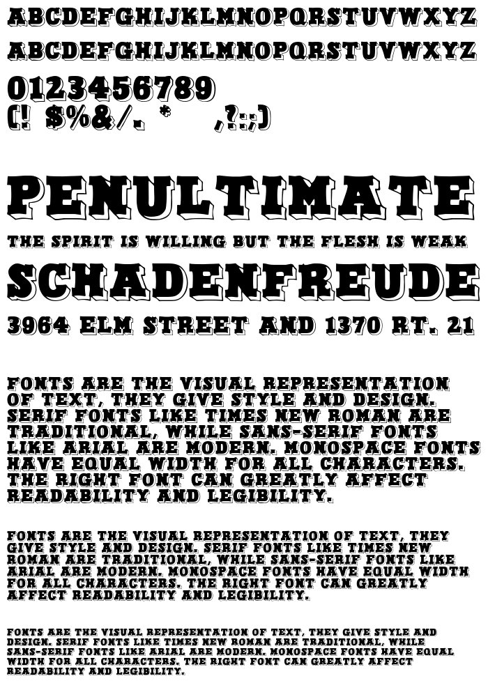 dunkel-serif font preview - main display