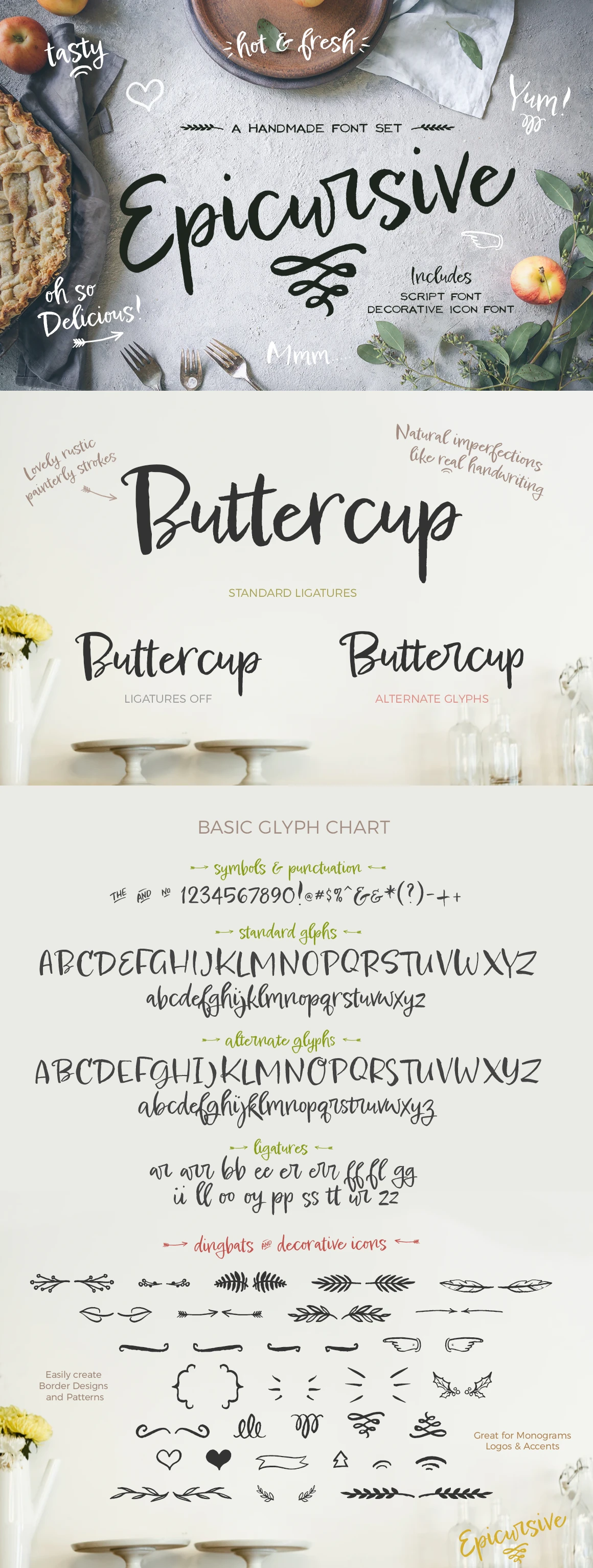 epicursive font preview - main display