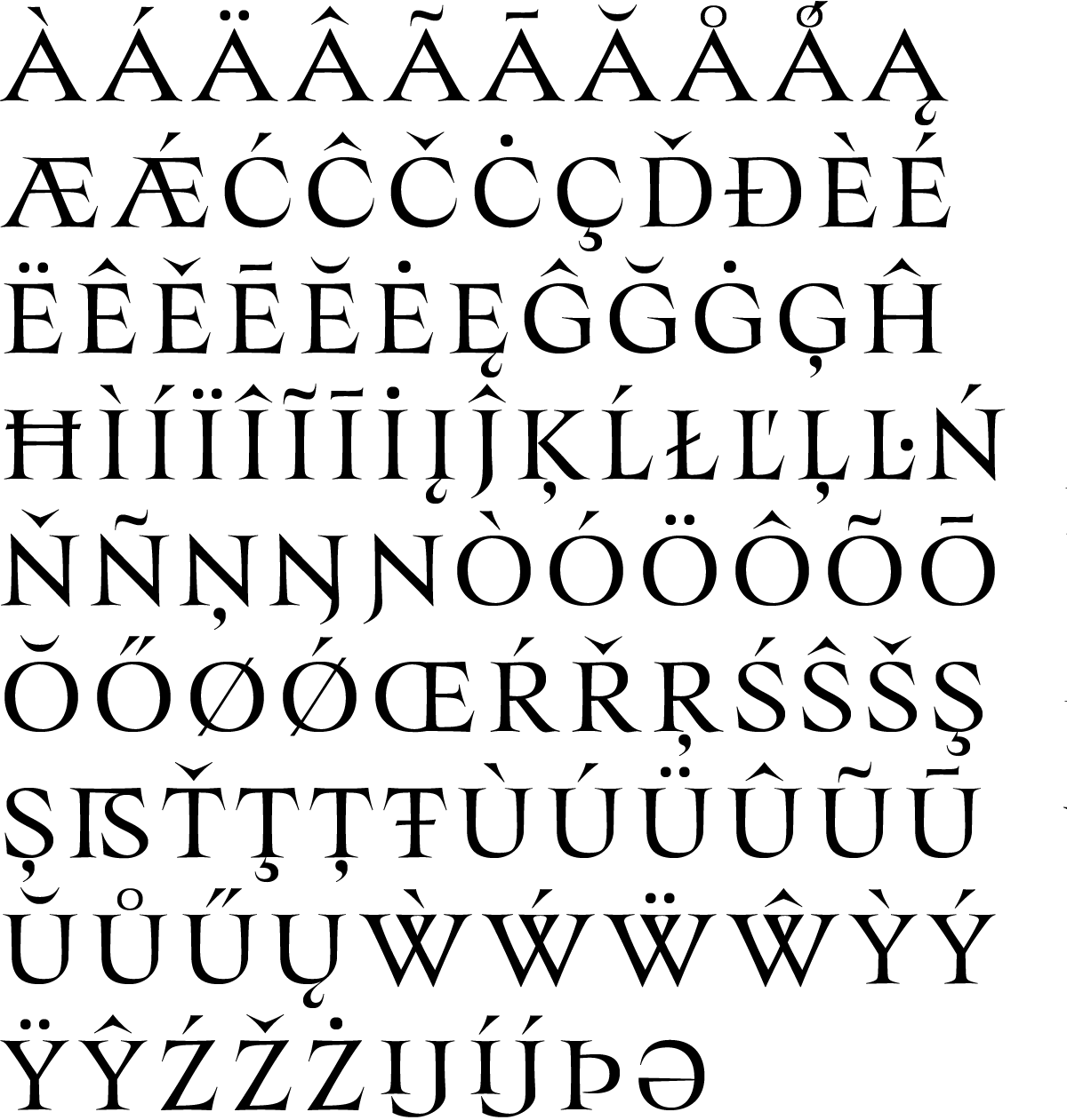 fang font preview - main display