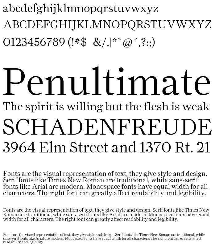 farnham-text font preview - main display