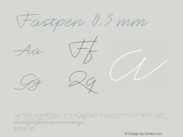 fastpen font preview - main display
