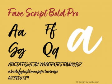 fave font preview - main display