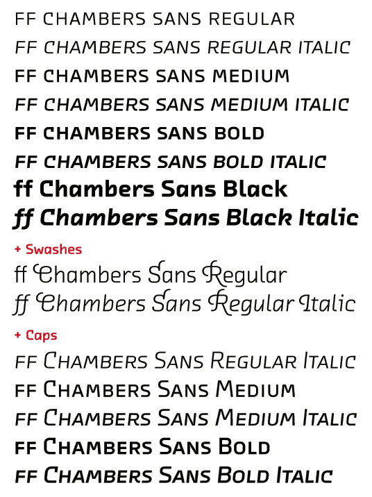 ff-chambers-sans font preview - main display