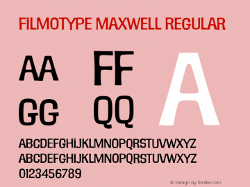 filmotype-maxwell font preview - main display
