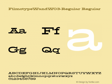 filmotype-wand font preview - main display