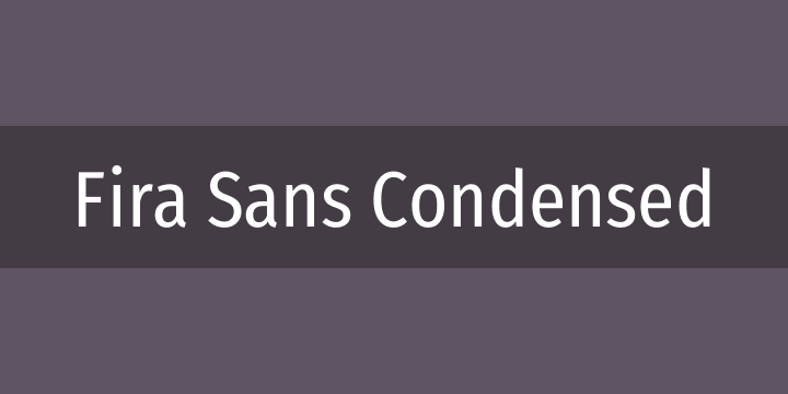 fira-sans-compressed font preview - main display