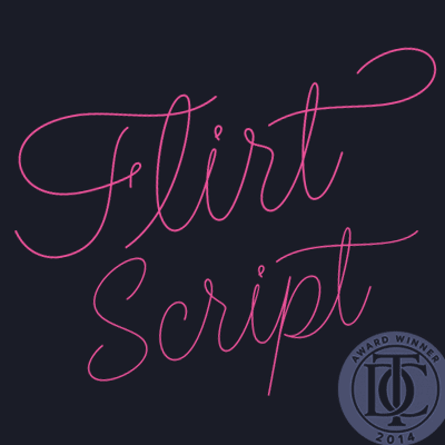 flirt-script font preview - main display