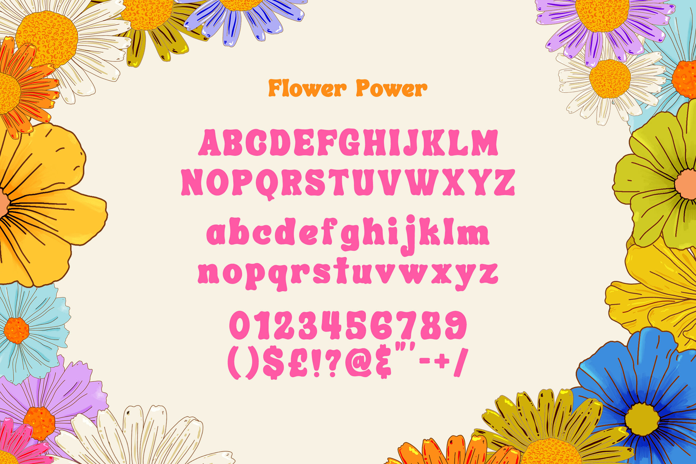 flower-power font preview - main display
