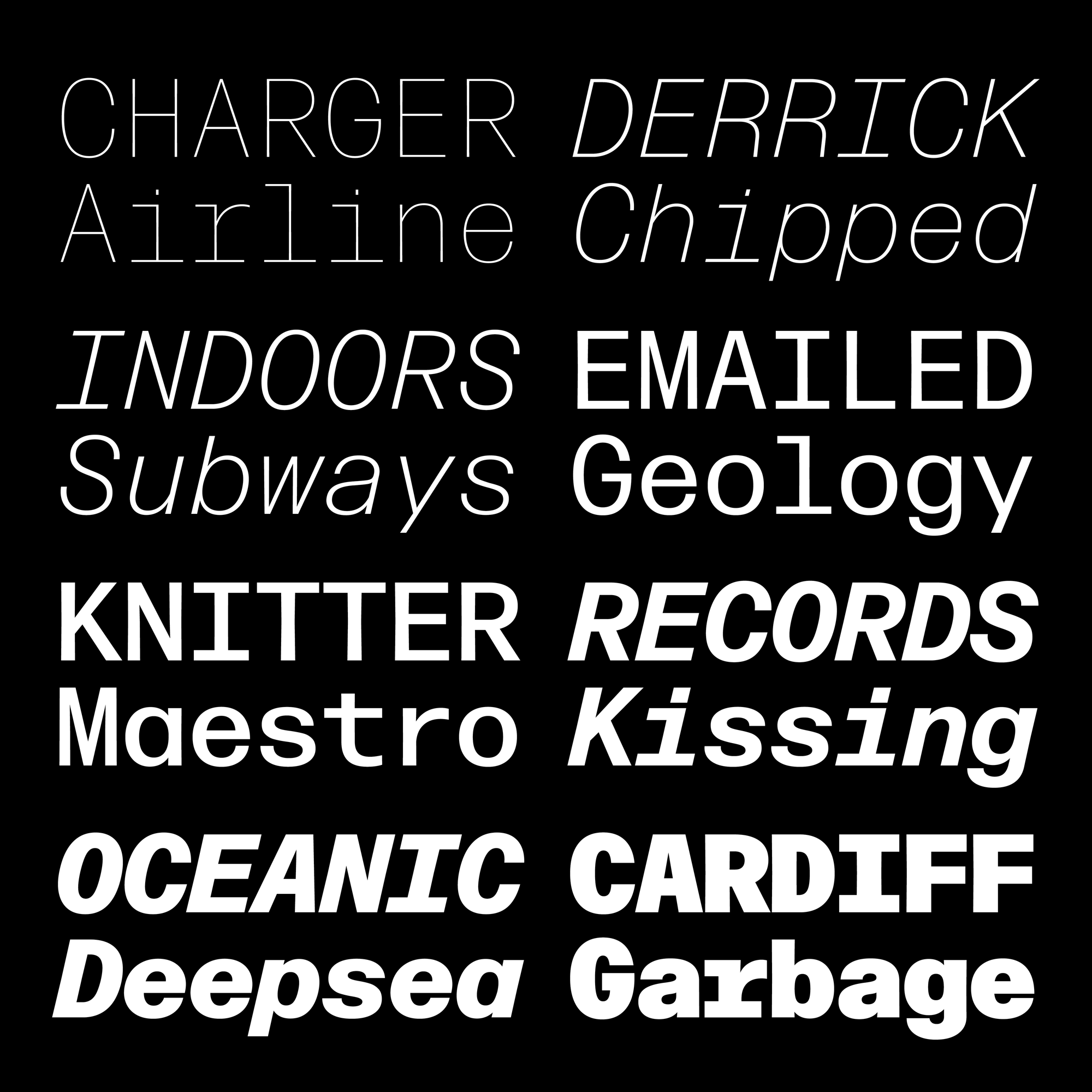forma-djr-mono font preview - main display
