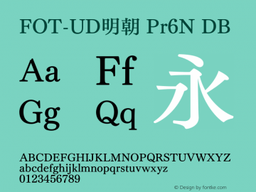 fot-udmincho-pr6n font preview - main display