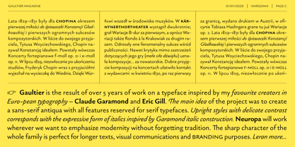 gaultier font preview - main display